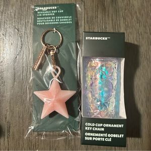 Starbuck Ornament Keychain and Hot Cup Lid Star Stopper